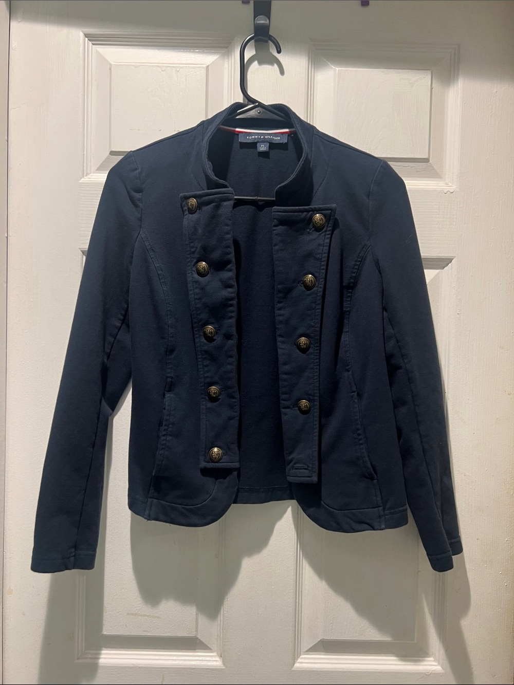 Tommy Hilfiger Navy Military-Inspired Double-Breasted Blazer